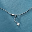 Italian 1mm Sterling Silver Adjustable Slider Rope Chain Necklace