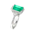 3.20 Carat Emerald and .65 ct. t.w. Diamond Ring in 18kt White Gold