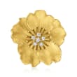 C. 1980 Vintage Tiffany Jewelry .40 ct. t.w. Diamond Flower Pin in 18kt Yellow Gold