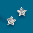 .15 ct. t.w. Diamond Star Stud Earrings in 14kt White Gold