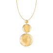 Italian 24kt Gold Over Sterling Silver Disc Drop Necklace