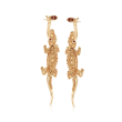 .19 ct. t.w. Garnet and 1.50 ct. t.w. Citrine Fish and Lizard Front-Back Earrings in 18kt Gold Over Sterling  