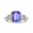 2.30 Carat Tanzanite and .36 ct. t.w. Diamond Ring in 14kt White Gold
