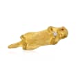 C. 1980 Vintage 18kt Yellow Gold Otter Pin with Diamond and Ruby Accents