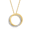 .20 ct. t.w. Diamond Interlocking Double-Circle Necklace in 14kt Yellow Gold