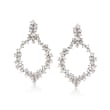 1.50 ct. t.w. Diamond Open-Space Marquise-Shaped Drop Earrings in 14kt White Gold