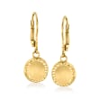 Italian 18kt Yellow Gold Circle Drop Earrings