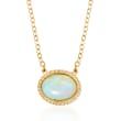 Opal Roped-Edge Necklace in 14kt Yellow Gold