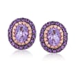 6.25 ct. t.w. Pink and Purple Amethyst Earrings in 14kt Rose Gold Over Sterling
