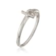 Diamond Accent Mini Initial &quot;B&quot; Ring in Sterling Silver