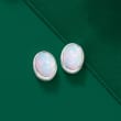 Bezel-Set Opal Stud Earrings in Sterling Silver