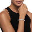 50.00 ct. t.w. Aquamarine Bead and .24 ct. t.w. Diamond Stretch Bracelet with Sterling Silver