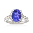 3.20 Carat Tanzanite and .25 ct. t.w. Diamond Ring in 14kt White Gold