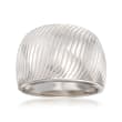 Sterling Silver Ribbed Dome Ring