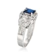 .90 Carat Sapphire and .91 ct. t.w. Diamond Ring in 18kt White Gold