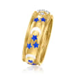 .10 ct. t.w. Diamond and Multicolored Enamel Reversible Celestial Ring in 18kt Gold Over Sterling