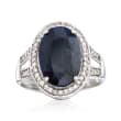 6.50 Carat Sapphire and .25 ct. t.w. Diamond Ring in 14kt White Gold