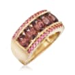 3.90 ct. t.w. Pink Zircon and .30 ct. t.w. Pink Sapphire Ring in 14kt Yellow Gold