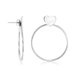 Italian Sterling Silver Jewelry Set: Heart Earrings and Circle Earring Jackets