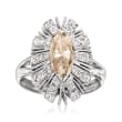 C. 1970 Vintage 1.25 Carat Brown Diamond and .55 ct. t.w. White Diamond Ring in 14kt White Gold