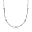 Charles Garnier &quot;Paolo&quot; 1.08 ct. t.w. CZ Beaded Station Necklace in Sterling Silver