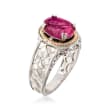 2.70 Carat Mystic Berry Quartz Basketweave Ring in 14kt Gold and Sterling Silver