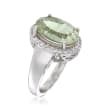 5.00 Carat Green Prasiolite and .40 ct. t.w. White Zircon Ring in Sterling Silver