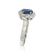 1.00 Carat Sapphire and .10 ct. t.w. Diamond Ring in 14kt White Gold