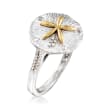 .10 ct. t.w. Diamond Sand Dollar Ring in Sterling Silver with 14kt Yellow Gold
