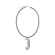 Sterling Silver Seahorse Necklace with Black Leather Cord