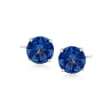 3.00 ct. t.w. &quot;Tanzanite&quot; Topaz Post Earrings in 14kt White Gold