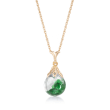 .80 ct. t.w. Floating Emerald Pendant Necklace in 14kt Yellow Gold