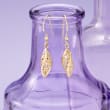Italian 14kt Yellow Gold Twisted Lace Drop Earrings