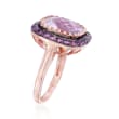 7.05 ct. t.w. Amethyst Ring in 14kt Rose Gold Over Sterling