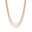 Italian 14kt Yellow Gold Layered Multi-Strand Rope Necklace