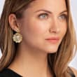 3.00 ct. t.w. Diamond Flower Drop Earrings in 18kt Gold Over Sterling
