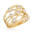 .50 ct. t.w. Diamond Bezel-Set Crisscross Ring in 14kt Yellow Gold