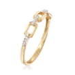14kt Yellow Gold Link Ring with Diamond Accents