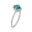 1.00 Carat Emerald and .25 ct. t.w. Diamond Ring in 14kt White Gold