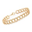 Double Circle Link Bracelet in 14kt Yellow Gold