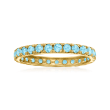 .90 ct. t.w. Swiss Blue Topaz Eternity Band in 14kt Yellow Gold