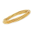 Italian Andiamo 14kt Yellow Gold Interlocking Bangle Bracelet