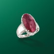 9.00 Carat Ruby and .43 ct. t.w. Diamond Ring in Sterling Silver