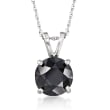 2.00 Carat Black Diamond Solitaire Necklace in 14kt White Gold 