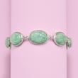Green Jade Scarab Bracelet in Sterling Silver