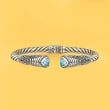 2.70 ct. t.w. Sky Blue Topaz Bali-Style Cuff Bracelet in Sterling Silver