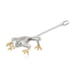 Sterling Silver and 14kt Yellow Gold Frog Stick Pin with Emerald Accents