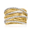 .25 ct. t.w. Diamond Highway Ring in 18kt Yellow Gold Over Sterling Silver