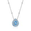 Gregg Ruth 2.40 ct. t.w. Blue Topaz Necklace with Diamonds in 18kt White Gold