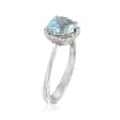 3.00 Carat Aquamarine and .36 ct. t.w. Diamond Halo  Ring in 14kt White Gold